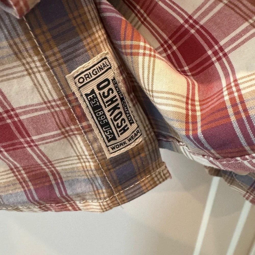 NWT Osh Kosh B’gosh plaid long sleeve dress shirt. Size 10